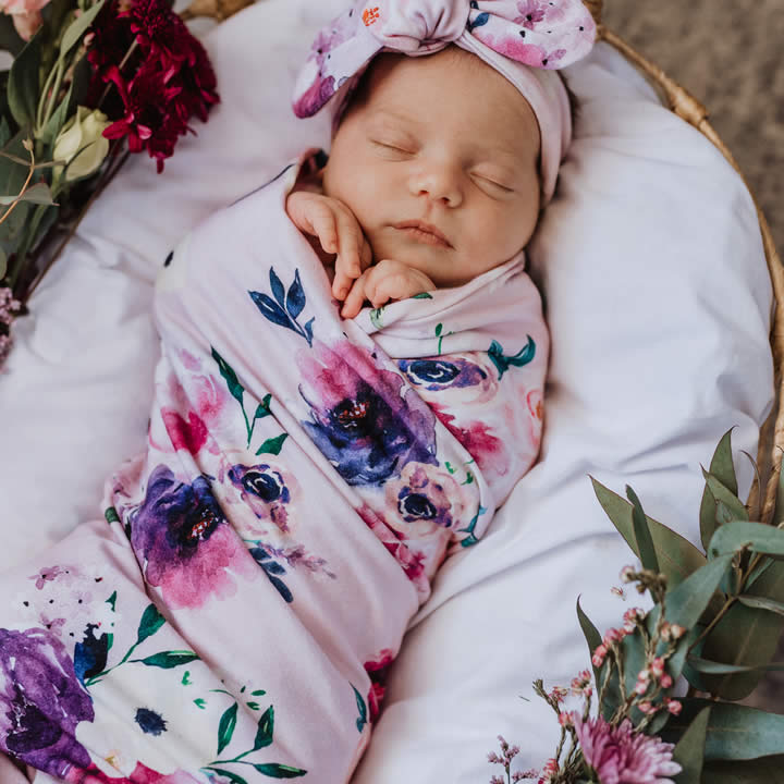‘Floral Kiss’ Snuggle Hunny Swaddle Wrap